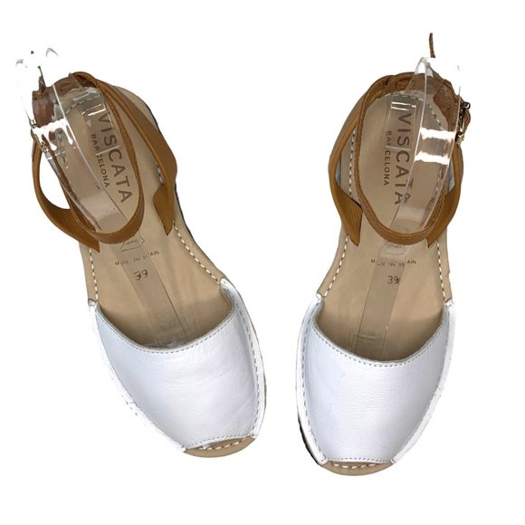Viscata Shoes - 🪴Viscata Barcelona Menorquina White Leather Avarcas Sandals Size 39 (8)